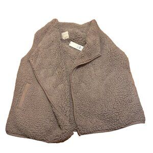 Harper Womens Size Small SUPER SOFT Brown Tan Sherpa Vest New with Tags